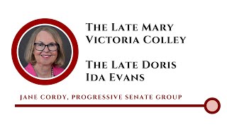 Senator Cordy pays tribute to Mary Victoria Colley and Doris Ida Evans - Oct 5, 2022 (English feed)