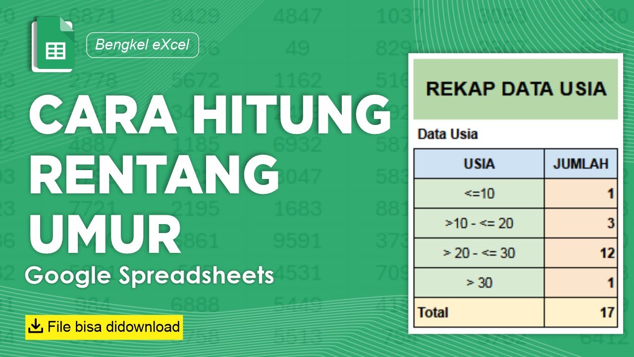kelas gsheet: CARA REKAP USIA - YouTube