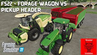 Which gives more | Pickup header or forage wagon | FS22 testing