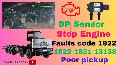 Tata BS6 Stop Engine  Faults code 1922,1921,13138,DP Sensor|Tata bs6 Faults code #tatamotors