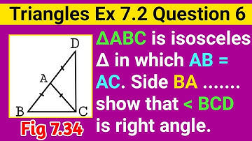 Triangle ABC Is An Isosceles Triangle In Which AB=AC Side AB Is Produced To D Such That AD=AB
