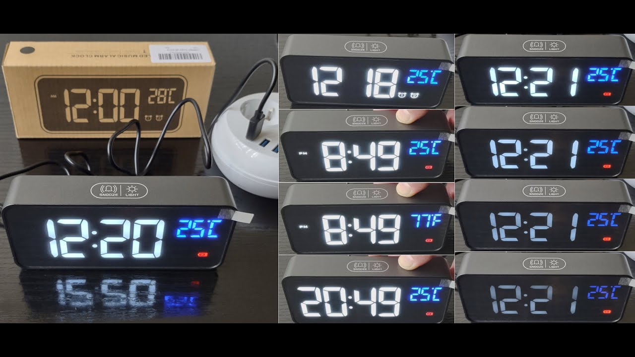  HIZ Reloj despertador digital con luz colorida anticaídas con  repetición, ajuste simple, alarma progresiva, funciona con pilas : Hogar y  Cocina