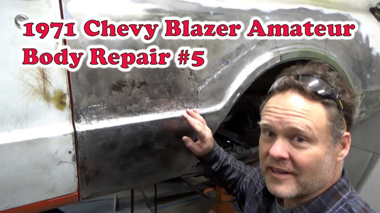 Heat Shrinking, hammer, and dolly dent removal. 1971 Chevy Blazer