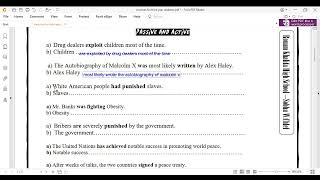 active and passive voice tasks'