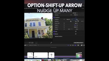 Final Cut Pro Shortcut | Option-Shift-Up Arrow | Nudge Up Many