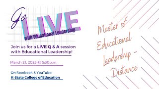 Go LIVE with Educational Leadership