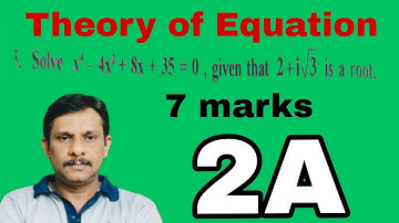 #Theory of Equations#maths-2A 7 marks## valmiki maths academy||