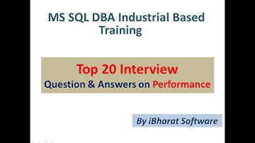 02. TOP 20 MS SQL Server Performance Tuning Interview Questions and Answers #ibharatsoftware