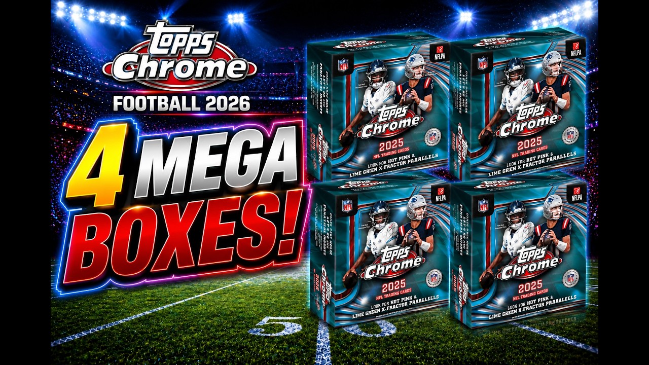 com⭐️ RED /5! 2025 Topps Chrome Football Mega Box Rip - YouTube