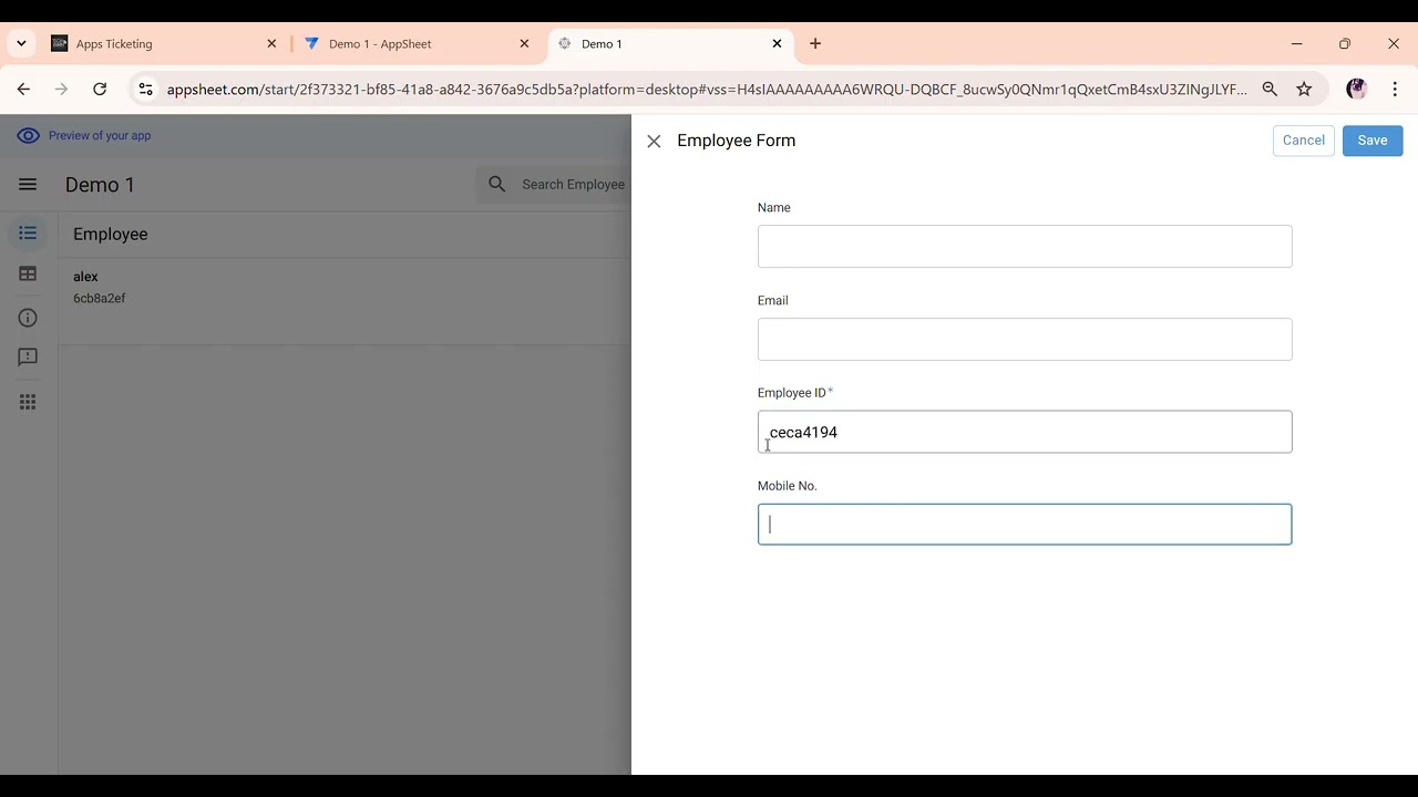 Demo 1   Basic of AppSheet   (Js)