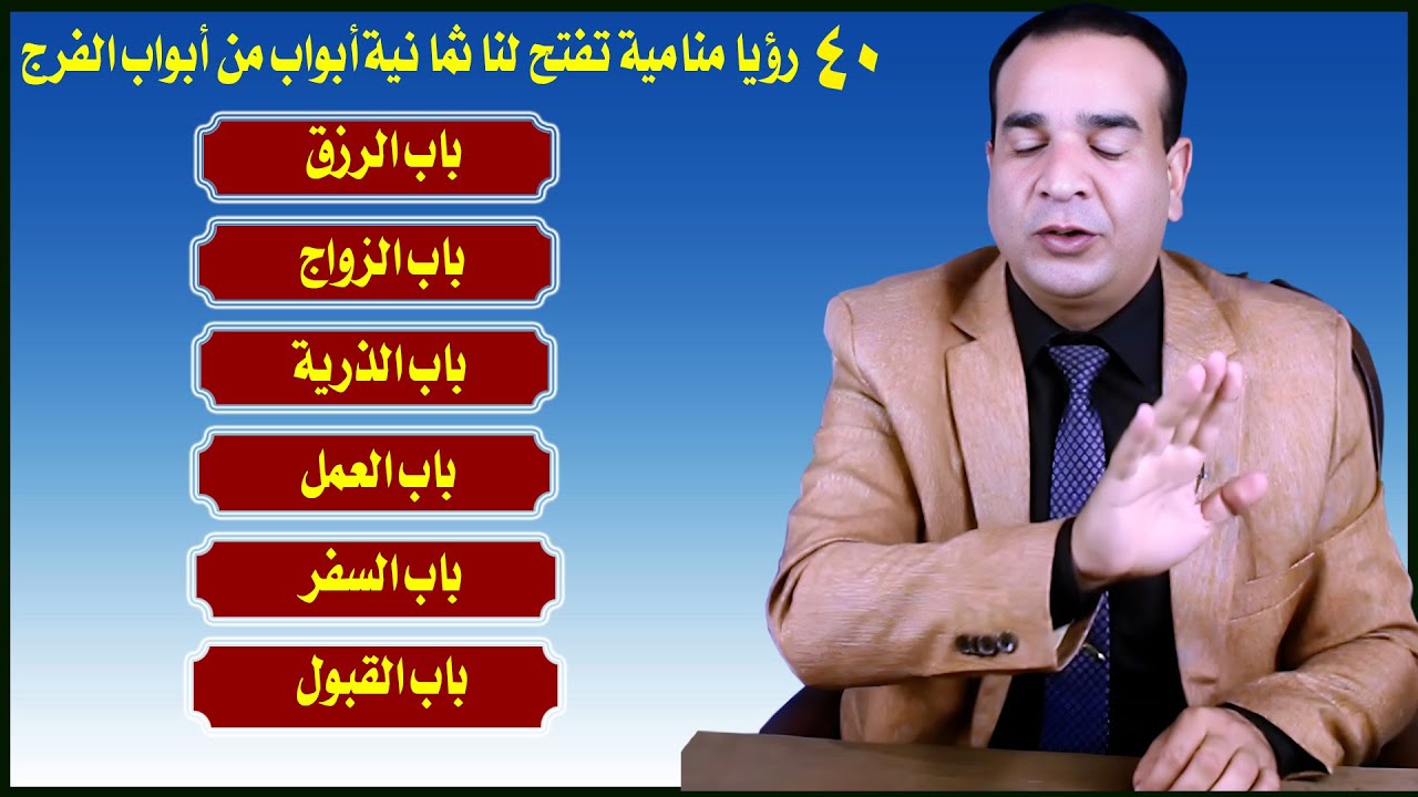 40 رؤيا منامية تفتح لنا ثمانية أبواب من أبواب الفرج