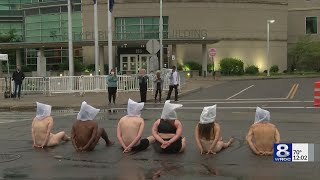 Naked With Spit Hoods Rochester Protesters Demonstrate In Solidarity With Daniel Prude