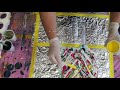 Amazing New Triple dipping on scrunched aluminium foil/three works of art in one process