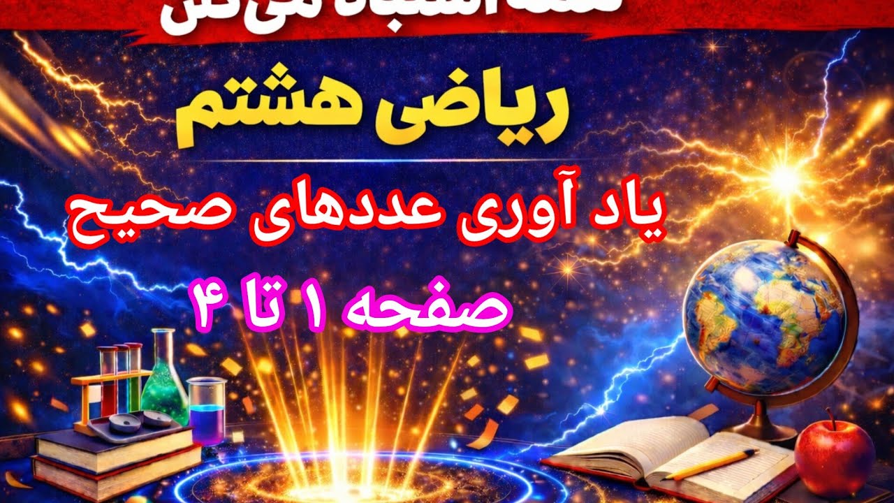 📘 آموزش کامل ریاضی هشتم صفحه ۱ تا ۴ | یادآوری عددهای صحیح به زبان ساده + نکات امتحانی