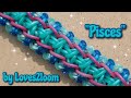 &quot;Pisces&quot; Rainbow Loom Bracelet Tutorial (5 bar wide)