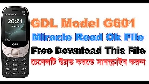 GDL G601 Miracle Read 100% Flash File Without Password @technicianrashedur