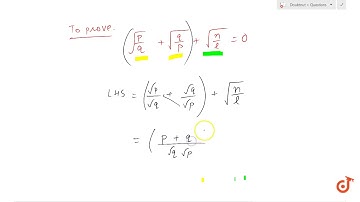 If the ratio of the roots of the equation `lx^2+nx+n=0` is `p:q` prove that `sqrt(p/q) +sqrt(q/...