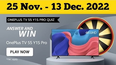 Amazon OnePlus TV 55 Y1S  Pro Quiz Answers Today | Amazon Quiz Answers Today | Amazon Quiz Today