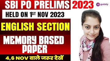 SBI PO Prelims 2023 || Memory Based Paper English (Held on 1st Nov 2023) || 4,6 Nov वाले जरूर देखें