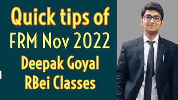 FRM Crash Course Nov 2022 | Lecture | Notes | Practice Test | Mock Exam | Deepak Goyal RBei Classes