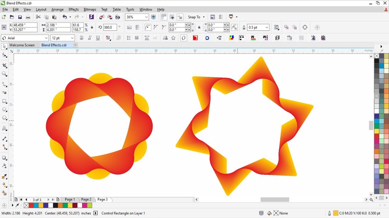 Blend effect theory in corel draw with cdtfb YouTube