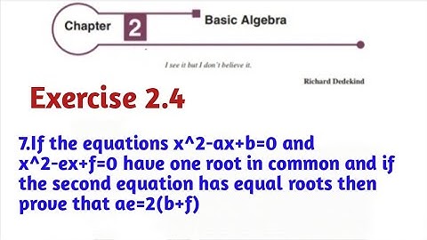 Class 11 Chapter 2 Basic Algebra Exercise 2.4 7 th sum