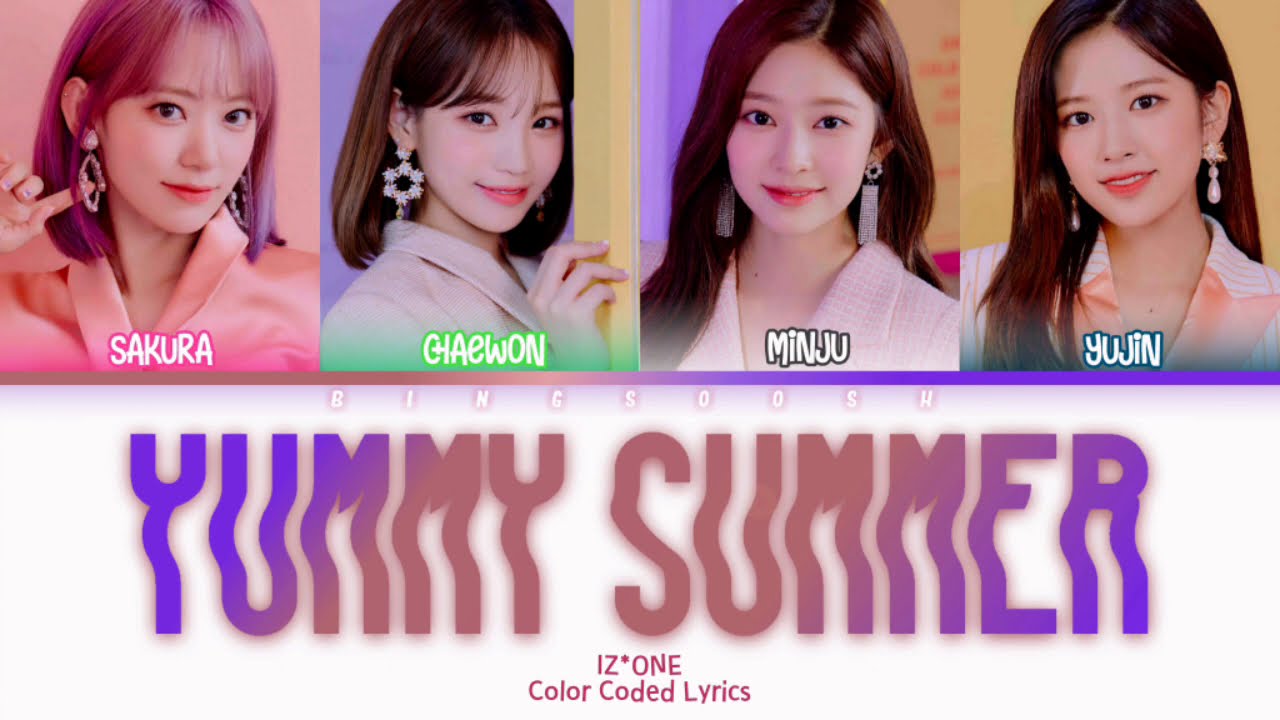[OFFICIAL VER.] IZ*ONE (アイズワン) - Yummy Summer Lyrics (Kan/Rom/Eng/Color Coded/Lyrics/歌詞) | bingsoosh