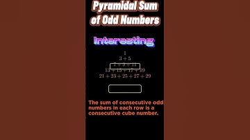 Magic of Odd Numbers||Pyramidal Sum and Cubes||Number Theory||Cube Numbers||Math Tricks||Math Magic