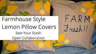 FARMHOUSE HANDPAINTED PILLOW COVERS DIY | SEW YOUR STASH COLLABORATION