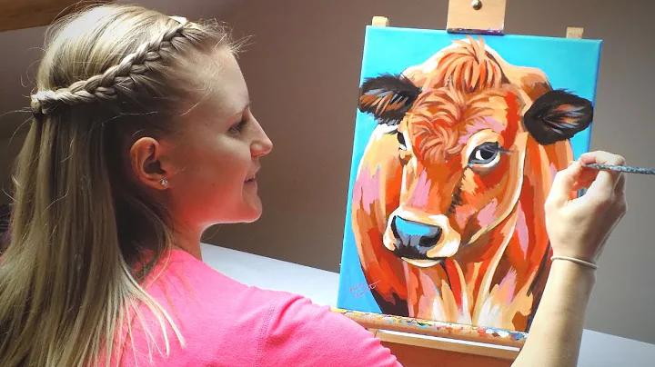 PAINTING Tutorial Acrylic Cow in 30-minutes | Art ...
