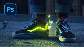 Neon Glowing Sneakers | Photoshop Tutorial