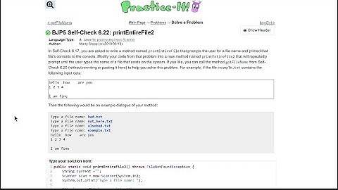 Java Practice It || 6.22 printEntireFile2 || file processing, input, scanner, .canRead()