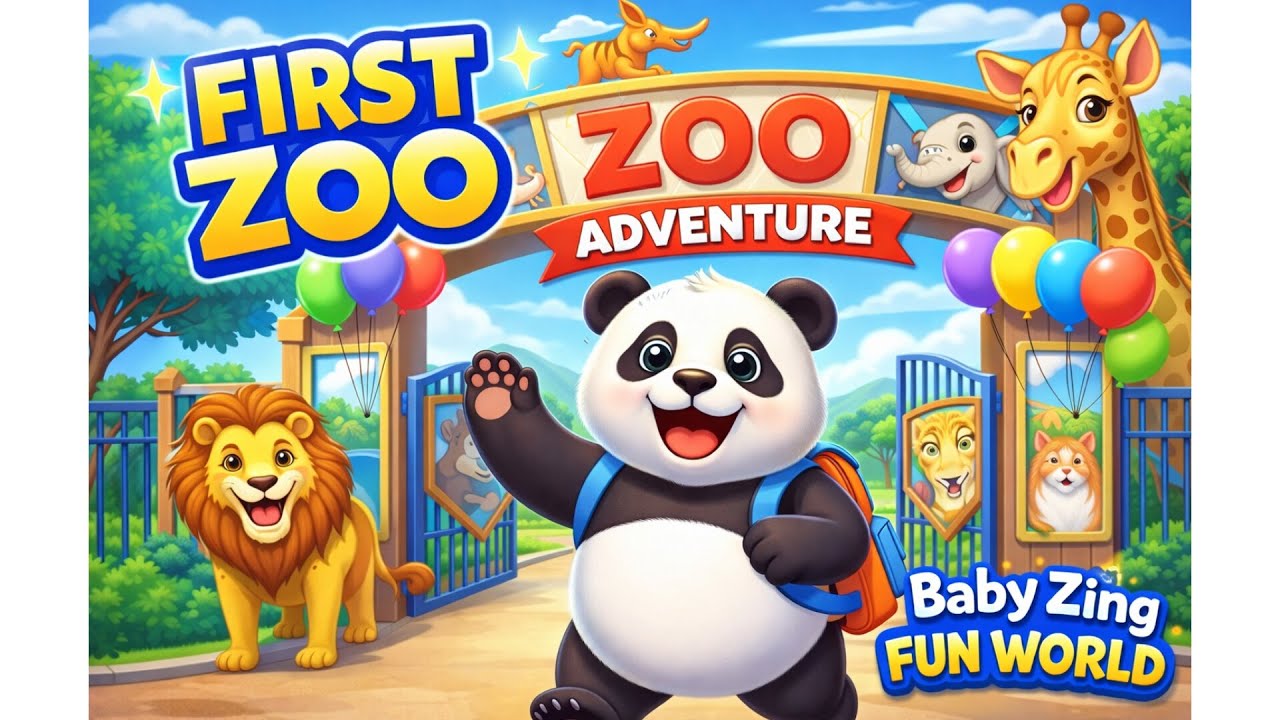 Baby Panda First Zoo Adventure 🐼🦁 | Animal Sounds for Kids | Baby Zing Fun World
