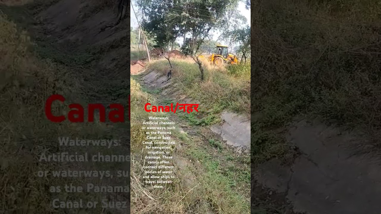 Canal:- Artificial channels or waterways, such as irrigation or drainage. 