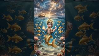 🙏Baby Matsya Dev — First Avatar of Vishnu Saves All Creation & Blesses with Divine Wisdom! 🐟✨#Shorts