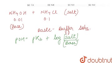 An aqueous solution at room temperature contains 0.1 M `NH_(4)Cl` and 0.01M `NH_(4)OH``