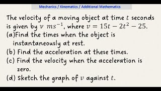 Mechanics / Kinematics / Additional Mathematics