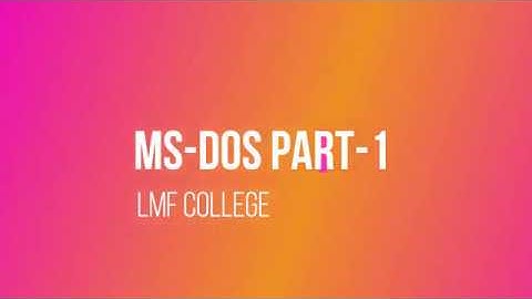 MS DOS in Window 10  Part 1