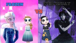 My Talking Angela 2 ❤️‍🔥 | Elsa Vs Wednesday | Cosplay ✨