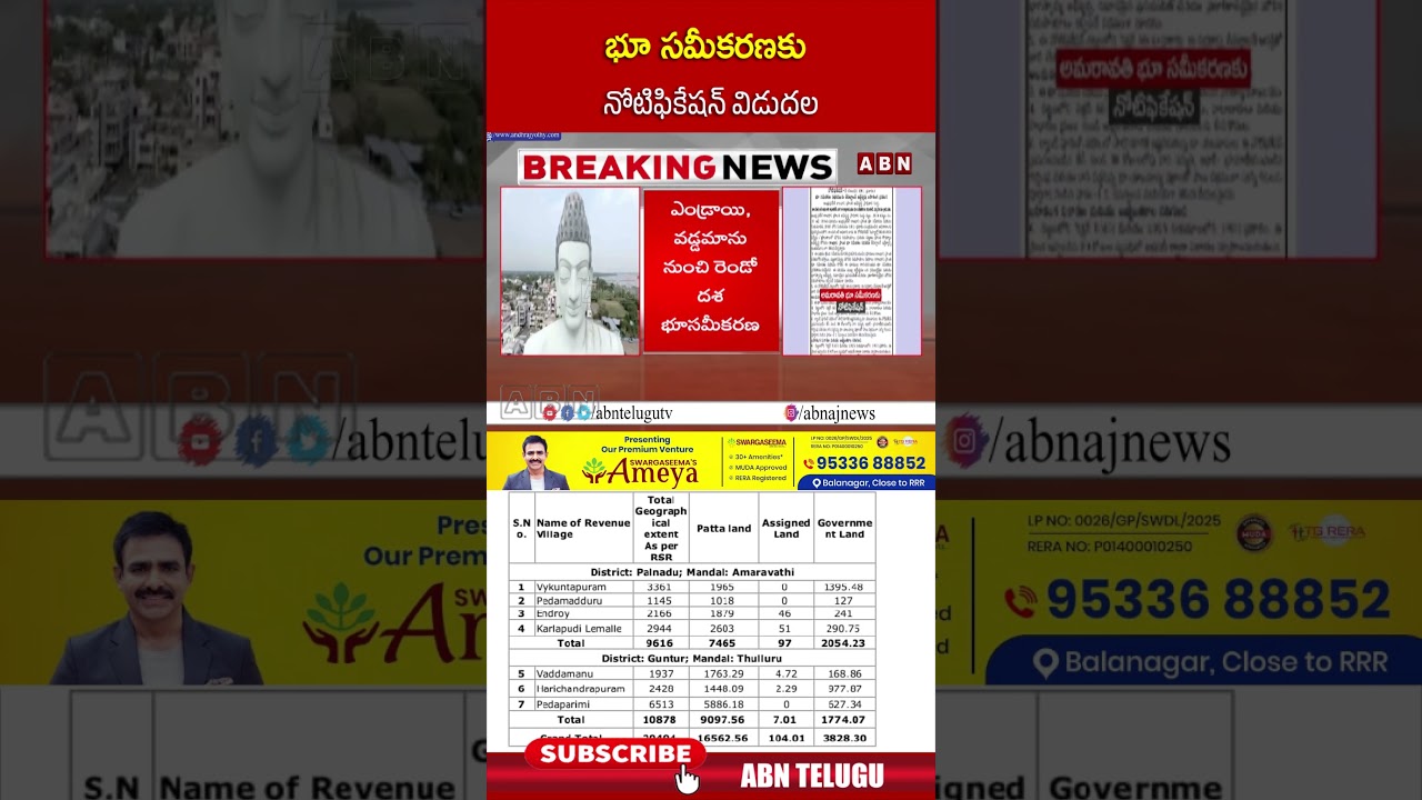 భూ సమీకరణకు నోటిఫికేషన్ విడుదల 