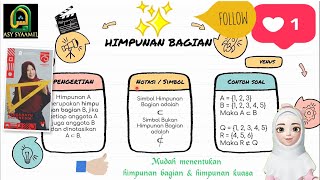 Himpunan bagian & himpunan kuasa #mudah menentukan himpunan kuasa  #mudah menentukan himpunan bagian