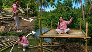 WE BUILDING BAMBOO SMALL HOUSE FOR OUR SEEDLINGS| WE BUILDING BAMBOO SMALL HOUSE FOR OUR SEEDLINGS|