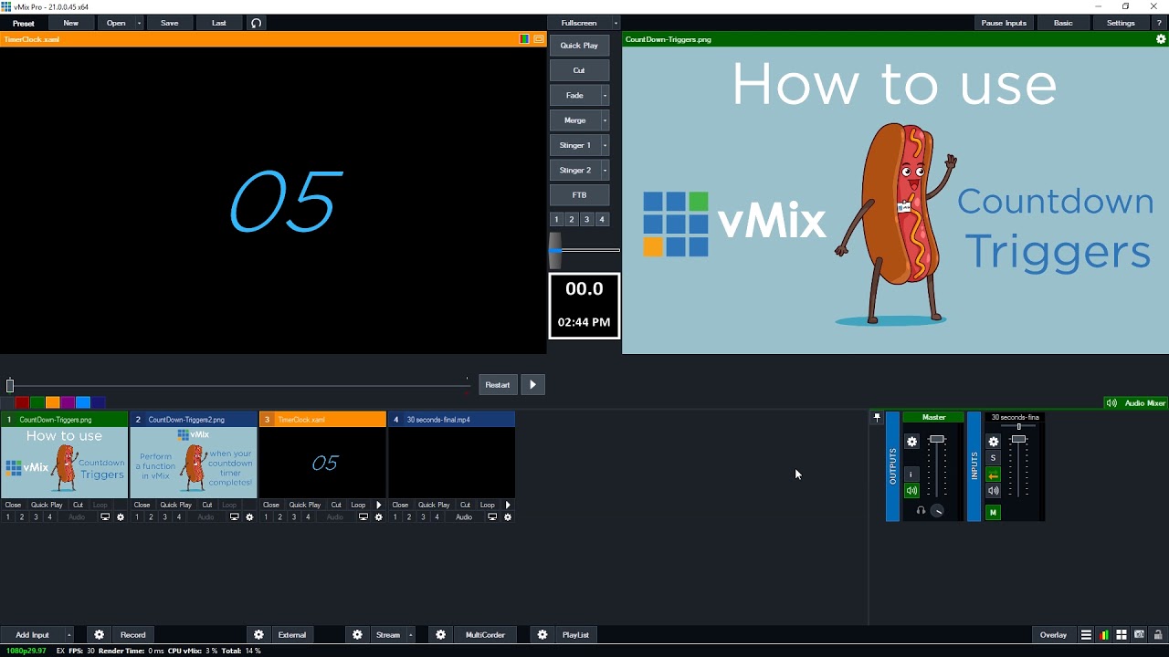 Color Changing Live Streaming Countdown Timer for Ecamm, vMix