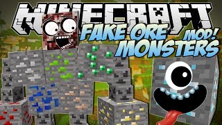 Minecraft | FAKE ORE MONSTERS MOD! (Ores That Come to Life!) | Mod Showcase