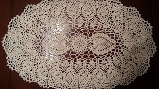 Crochet Doily - Oval Pineapple Doily Part 2