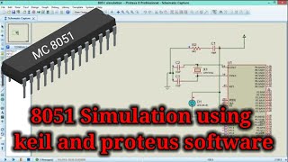 Microcontroller 8051  Simulation in Proteus With Keil micro vision Programming software screenshot 1
