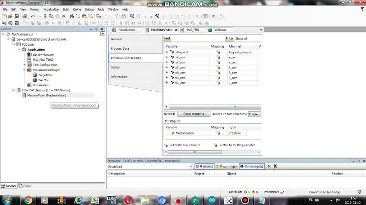 EtherCat - Serial converter. Roborealm Arduino EasyCat shield Codesys visualisation of data.