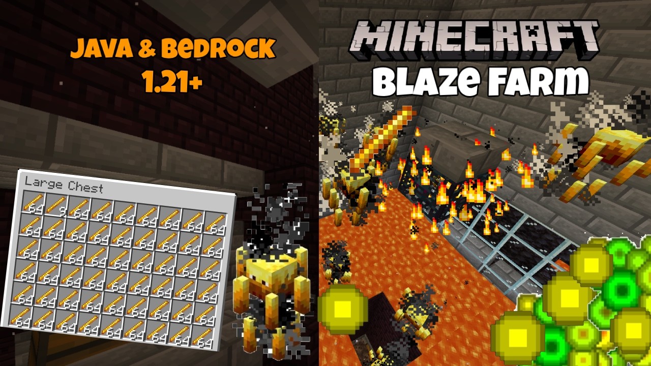 EASY BLAZE FARM Minecraft JAVA 1.21+ - YouTube