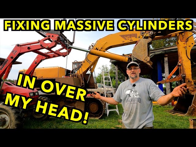 Fixing BIG Hydraulic Cylinders On A Massive Excavator class=