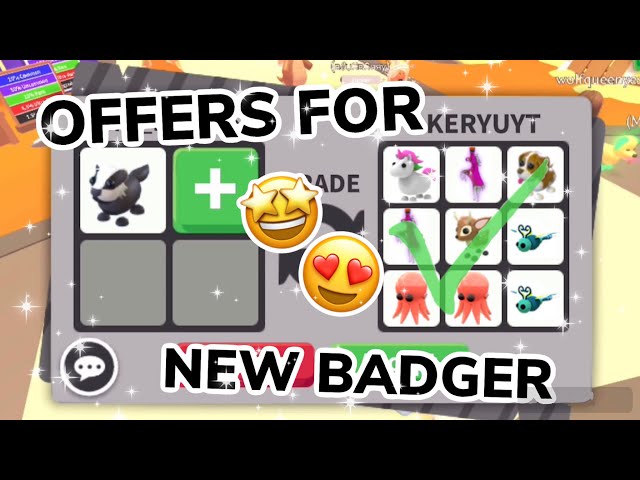 Badger, Trade Roblox Adopt Me Items